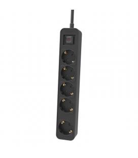 Regleta con interruptor philips chp2154b/10/ 5 tomas de corriente/ cable 1.5m/ negro