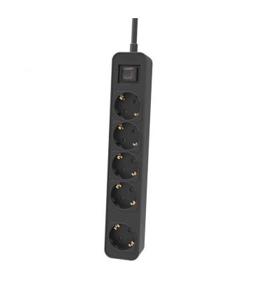 Regleta con interruptor philips chp2154b/10/ 5 tomas de corriente/ cable 1.5m/ negro