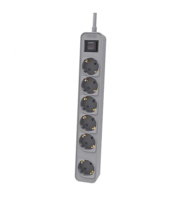 Regleta con interruptor philips chp2164g/10/ 6 tomas de corriente/ cable 1.5m/ gris