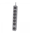 Regleta con interruptor philips chp2164g/10/ 6 tomas de corriente/ cable 1.5m/ gris