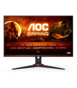 Monitor Gaming AOC Q27G2E/BK 27"/ QHD/ 1ms/ 144Hz/ VA/ Negro y Rojo
