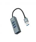 Nanocable USB 3.0 4xUSB3.0. USB-A/M-USB 3.0/H, Gris, 10 cm