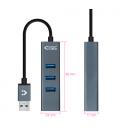 Nanocable USB 3.0 4xUSB3.0. USB-A/M-USB 3.0/H, Gris, 10 cm