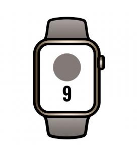 Apple watch series 9/ gps/ cellular/ 41 mm/ caja de acero oro/ correa deportiva arcilla m/l