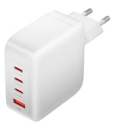 Cargador gan de pared vention feiw0-eu/ 3xusb tipo-c + cable usb tipo-c/ 1xusb/ 140w