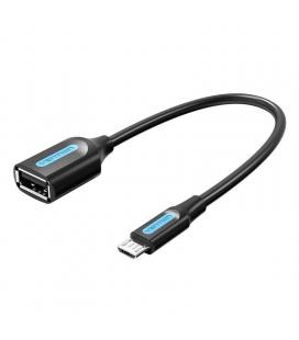 Cable usb 2.0 vention ccubb/ microusb macho - usb hembra/ 15cm/ negro