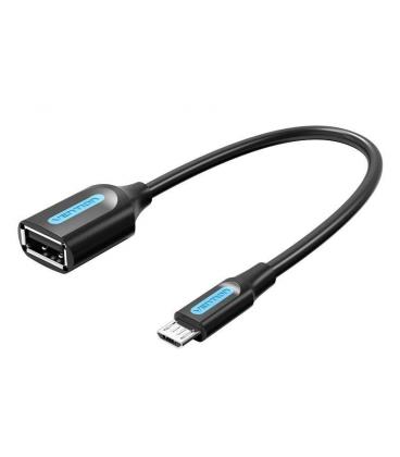 Cable usb 2.0 vention ccubb/ microusb macho - usb hembra/ 15cm/ negro