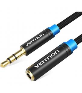Cable estéreo vention vab-b06-b200-m/ jack 3.5 macho - jack 3.5 hembra/ 2m/ negro