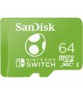 Tarjeta de memoria sandisk nintendo switch 64gb microsd xc uhs-i/ clase 10/ 100mbs