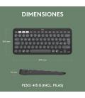 Logitech Pebble Keys 2 K380s teclado RF Wireless + Bluetooth QWERTY Español Grafito