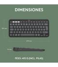 Logitech Pebble Keys 2 K380s teclado RF Wireless + Bluetooth QWERTY Español Grafito