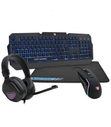 Deep Gaming Pack gaming DeepX-Wing 2 teclado Ratón incluido USB QWERTY Español Negro