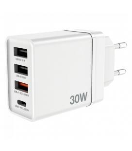 Cargador de pared verbatim chr-30eu2/ 1xusb tipo-c/ 3xusb/ 30w