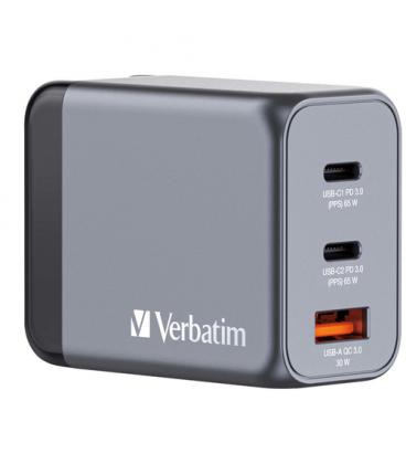 Cargador de Pared Universal Verbatim GNC-65/ 2xUSB Tipo-C/ 1xUSB/ 65W