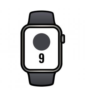 Apple watch series 9/ gps/ cellular/ 41 mm/ caja de acero grafito/ correa deportiva medianoche s/m