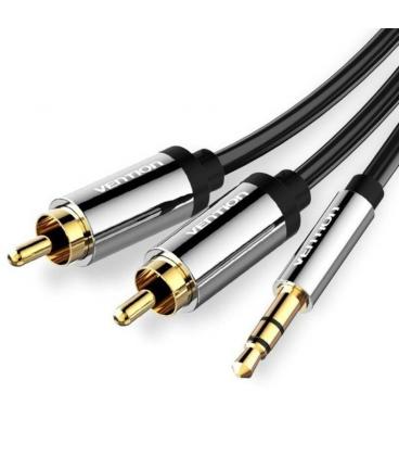 Cable estéreo vention bcfbj/ jack 3.5 macho - 2x rca macho/ 5m/ negro