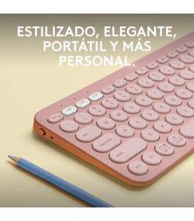 Logitech Pebble Keys 2 K380s teclado RF Wireless + Bluetooth QWERTY Español Rosa