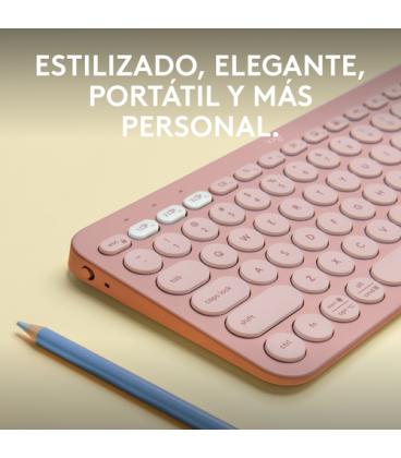 Logitech Pebble Keys 2 K380s teclado RF Wireless + Bluetooth QWERTY Español Rosa