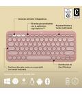 Logitech Pebble Keys 2 K380s teclado RF Wireless + Bluetooth QWERTY Español Rosa