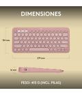 Logitech Pebble Keys 2 K380s teclado RF Wireless + Bluetooth QWERTY Español Rosa