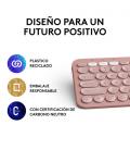 Logitech Pebble Keys 2 K380s teclado RF Wireless + Bluetooth QWERTY Español Rosa