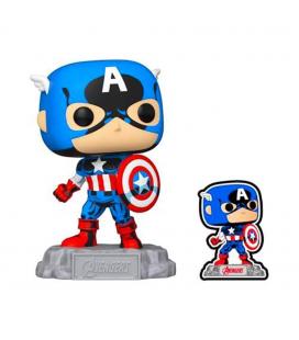 Funko pop marvel a60 - comic capitan america con pin