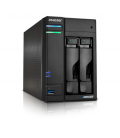 Servidor nas asustor tower 2 bay quad - core 2.0ghz cpu dual 2.5gbe ports 4gb ram ddr4