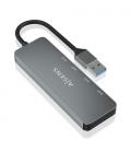 AISENS Hub USB 3.2 Gen2 10G USB-A, USB-A/M-2xUSB-C/H-2xUSB-A/H, Gris, 15cm