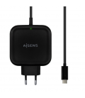 CARGADOR AISENS 65W PD3.0 QC3.0 1XUSB-C 1.2M NEGRO