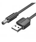 Cable alimentación vention ceybg/ usb-a macho - dc 5.5mm macho/ 1.5m/ negro