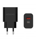 CARGADOR AISENS 20W 1xUSB-C PD3.0 1xUSB-A QC3.0 NEGRO