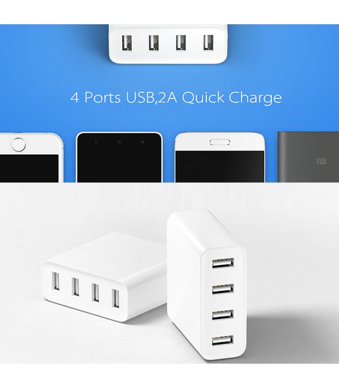Xiaomi USB Charger 4 Ports, 2A Fast Charge, AC 100240V Xiaomi USB Charger 4 Ports, 2A Fast Charge, AC 100240V