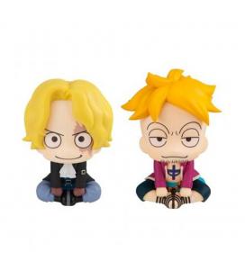 Figura megahouse look up one piece sabo & marco con regalos sorpresa