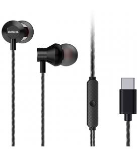 Auriculares intrauditivos aiwa estm-50usb-c/bk/ con micrófono/ usb tipo-c/ negro