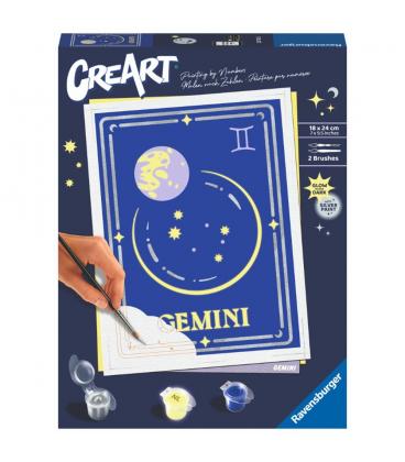 Kit para pintar con números ravensburger creart serie trend d zodiac: geminis