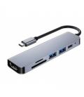 Docking usb tipo-c 3go hub3ucrh4k/ 3xusb/ 1xusb tipo-c/ 1xhdmi/ 1xlector tarjetas/ gris