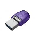 Kingston Technology DataTraveler microDuo 3C unidad flash USB 64 GB USB Type-A / USB Type-C 3.2 Gen 1 (3.1 Gen 1) Púrpura, Acero