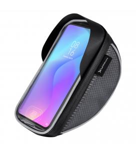 Soporte funda de movil para bicicleta phoenix hasta 6pulgadas resistente al agua compartimento para guardar cosas triple velcro