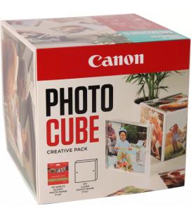 Papel Canon Pp-201 5X5 (40 Hojas) + Marco Fotos Xlboom Acrílico 13X13cm + Photo Cube White-Creative Pack Keep-Blue
