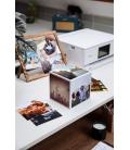 Papel Canon Pp-201 5X5 (40 Hojas) + Marco Fotos Xlboom Acrílico 13X13cm + Photo Cube White-Creative Pack Keep-Blue