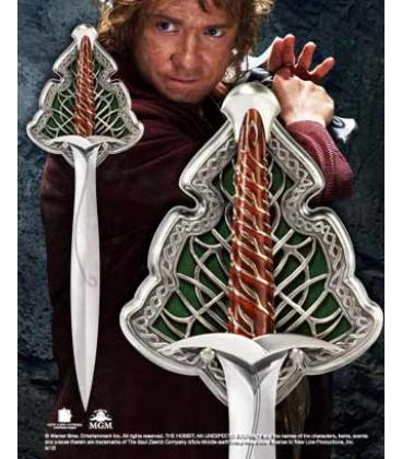 Replica espada de acero the noble collection el hobbit bilbo baggin dardo tamaño real 55 cm