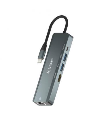 Docking USB Tipo-C Aisens ASUC-5P011-GR/ 1xHDMI/ 2xUSB/ 1xRJ45/ 1xUSB Tipo-C/ 1xUSB Tipo-C PD/ Gris