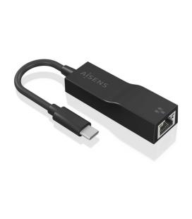 Adaptador USB 3.1 Aisens A106-0765/ USB-C Macho - RJ45 Hembra/ 11cm/ Negro