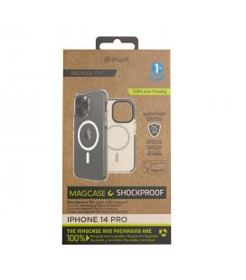 Funda muvit recycletek magsafe shockproof 3m para apple iphone 14 pro transparente - negra