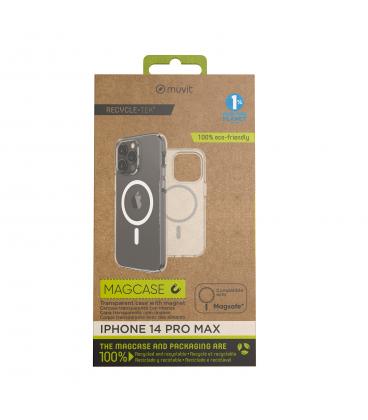 Funda muvit recycletek magsafe para apple iphone 14 pro max transparente