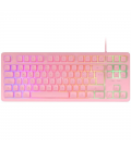 Teclado gaming semimecánico mars gaming mk023/ rosa