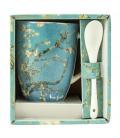 Taza de cerámica con cuchara enesco los almendros vincent van gogh