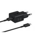 Cargador de Pared Samsung EP-T2510XBEGEU/ 1xUSB Tipo-C + Cable USB Tipo-C/ 25W