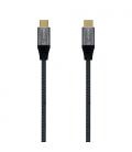 AISENS Cable USB 2.0 Aluminio 5A 100W E-Mark, USB-C/M-USB-C/M, Gris, 2.0M