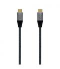 AISENS Cable USB 3.2 Gen2x2 Aluminio 20Gbps 8K@30Hz 5A 100W E-Mark, Tipo USB-C/M-USB-C/M, Gris, 1.0 m